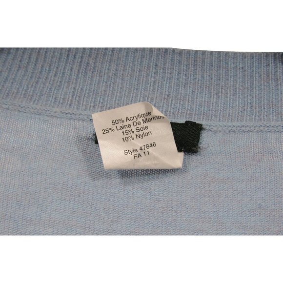 J Crew Womens V Neck Sweater Small Light Blue Pullover Sweatshirt Wool Blend - Picture 4 of 7